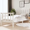 Estructura de cama individual madera maciza blanco 75x190 cm