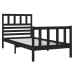 Estructura cama madera maciza individual negro 75x190 cm