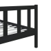 Estructura cama madera maciza individual negro 75x190 cm