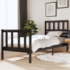 Estructura cama madera maciza individual negro 75x190 cm