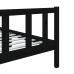 Estructura de cama individual de madera maciza negro 90x190 cm