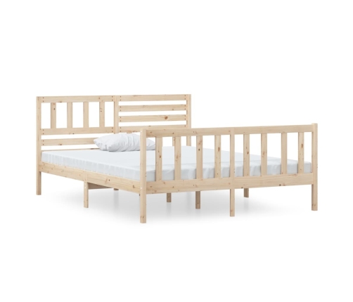 Estructura de cama doble pequeña de madera maciza 120x190 cm