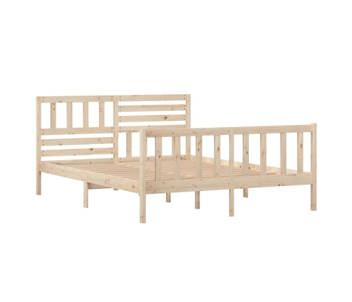 Estructura de cama doble pequeña de madera maciza 120x190 cm