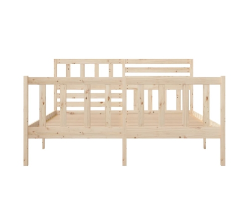 Estructura de cama doble pequeña de madera maciza 120x190 cm