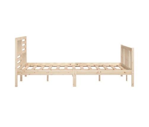 Estructura de cama doble pequeña de madera maciza 120x190 cm