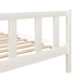 Estructura cama doble pequeña madera maciza blanco 120x190 cm