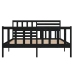 Estructura cama doble pequeña madera maciza negro 120x190 cm