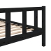 Estructura cama doble pequeña madera maciza negro 120x190 cm