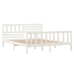 Estructura de cama doble de madera maciza blanco 135x190 cm