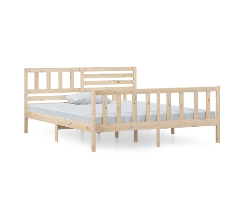 Estructura de cama de madera maciza 140x190 cm