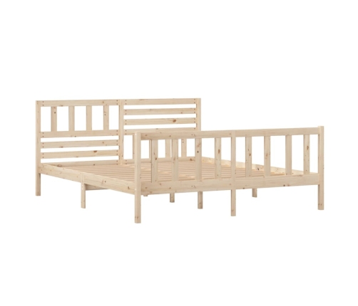 Estructura de cama de madera maciza 140x190 cm
