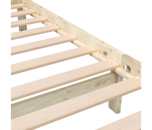 Estructura de cama de madera maciza 140x190 cm