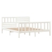 Estructura de cama de madera maciza blanca 140x190 cm