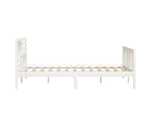 Estructura de cama de madera maciza blanca 140x190 cm