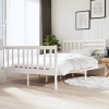 Estructura de cama de madera maciza blanca 140x190 cm