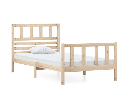 Estructura de cama madera maciza 90x200 cm