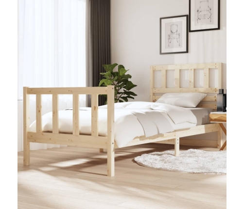 Estructura de cama madera maciza 90x200 cm