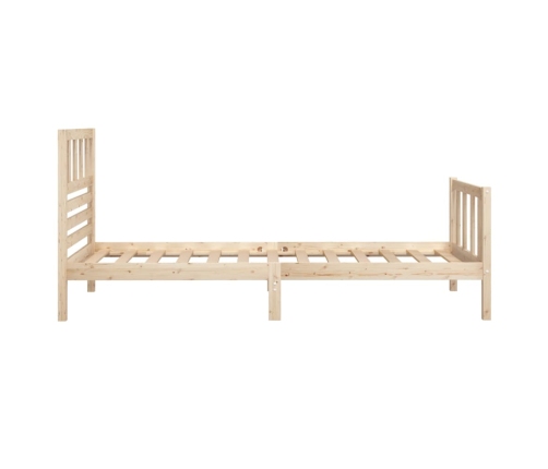 Estructura de cama madera maciza 100x200 cm