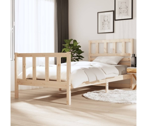 Estructura de cama madera maciza 100x200 cm