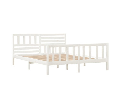 Estructura de cama madera maciza blanca 120x200 cm