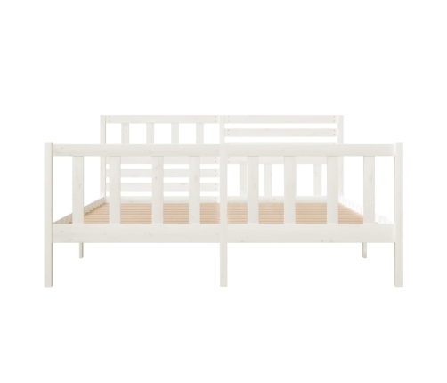 Estructura de cama madera maciza blanca 120x200 cm