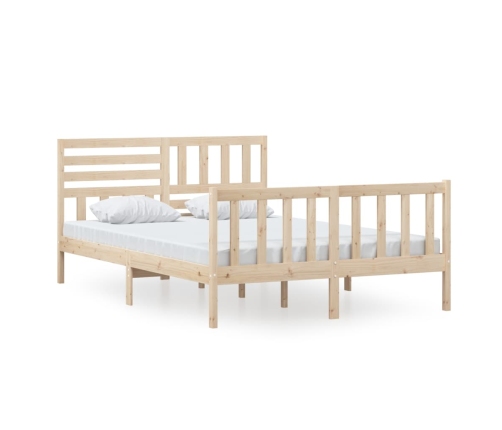 Estructura de cama de madera maciza 140x200 cm