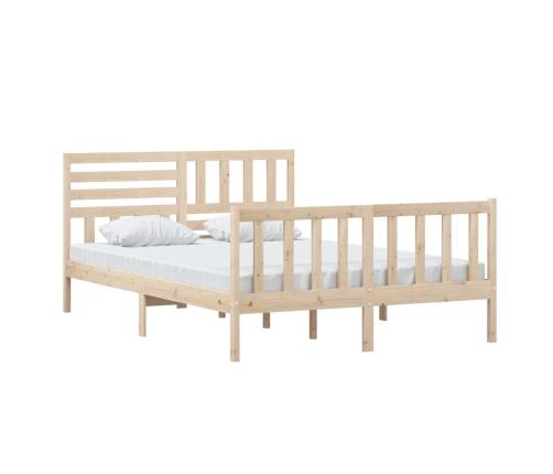 Estructura de cama de madera maciza 140x200 cm