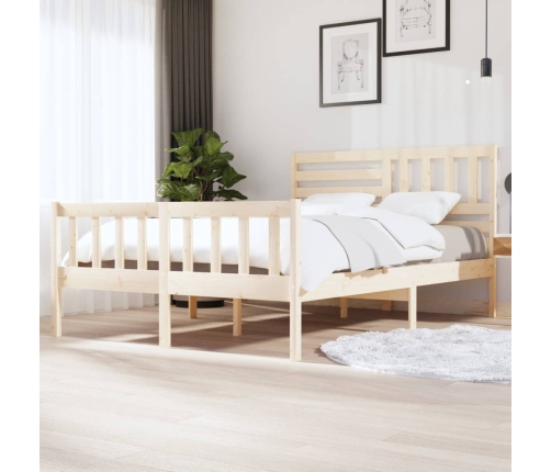 Estructura de cama de madera maciza 140x200 cm