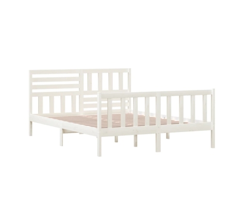 Estructura de cama de madera maciza blanco 150x200 cm