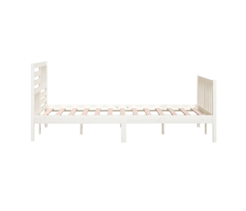 Estructura de cama de madera maciza blanco 150x200 cm