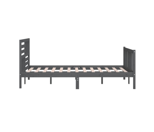 Estructura de cama de madera maciza gris 150x200 cm