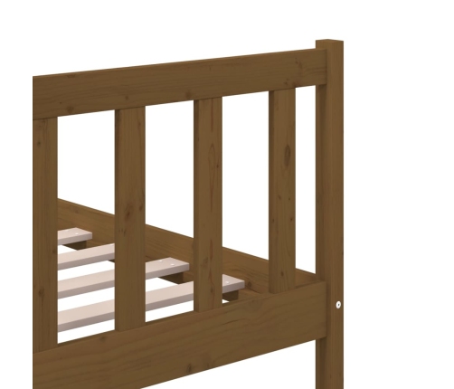 Estructura de cama de madera maciza marrón miel 150x200 cm