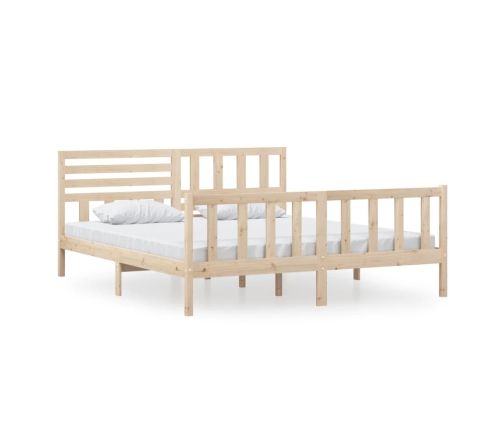 Estructura de cama de madera maciza super king 180x200 cm