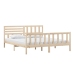 Estructura de cama de madera maciza super king 180x200 cm