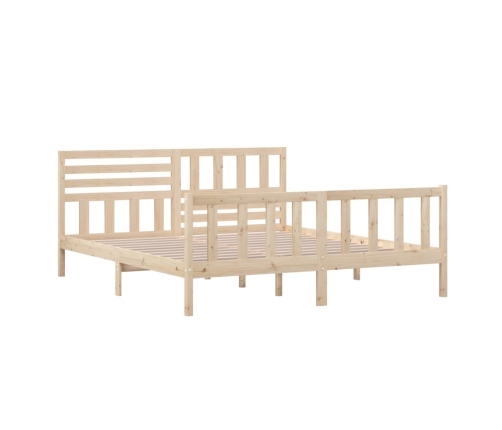 Estructura de cama de madera maciza super king 180x200 cm