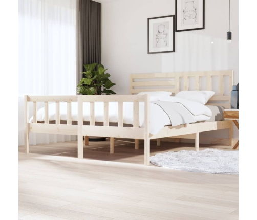 Estructura de cama de madera maciza super king 180x200 cm