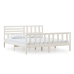 Estructura cama de madera maciza blanca super king 180x200 cm