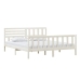 Estructura cama de madera maciza blanca super king 180x200 cm