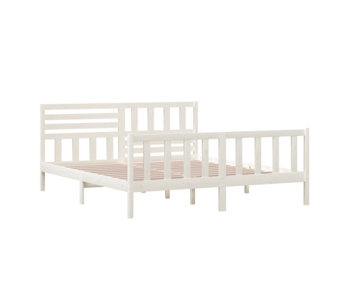 Estructura cama de madera maciza blanca super king 180x200 cm