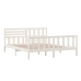 Estructura cama de madera maciza blanca super king 180x200 cm