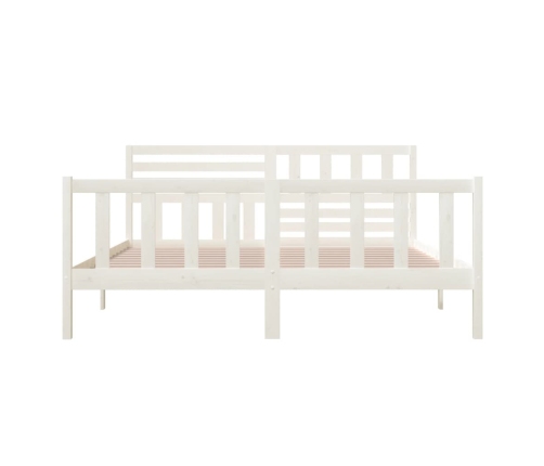 Estructura cama de madera maciza blanca super king 180x200 cm