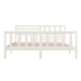 Estructura cama de madera maciza blanca super king 180x200 cm