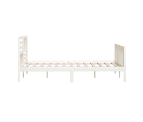 Estructura cama de madera maciza blanca super king 180x200 cm