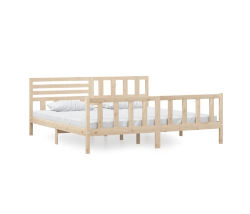 Estructura de cama de madera maciza 200x200 cm