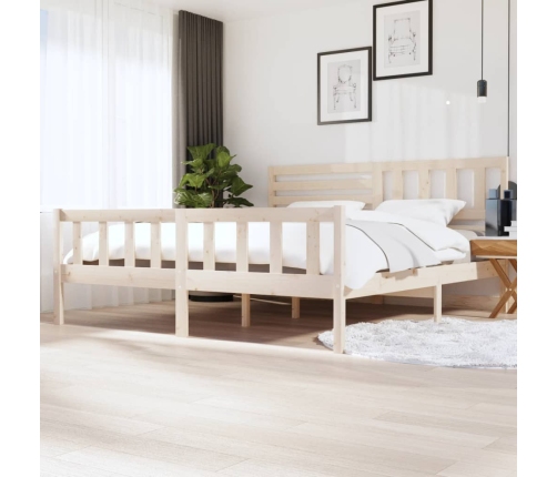 Estructura de cama de madera maciza 200x200 cm