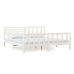 Estructura de cama de madera maciza blanca 200x200 cm