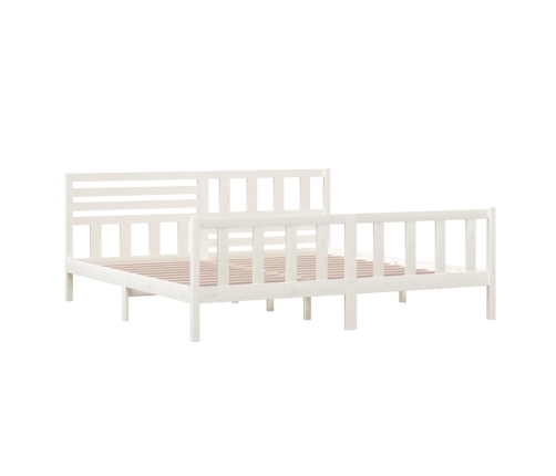 Estructura de cama de madera maciza blanca 200x200 cm