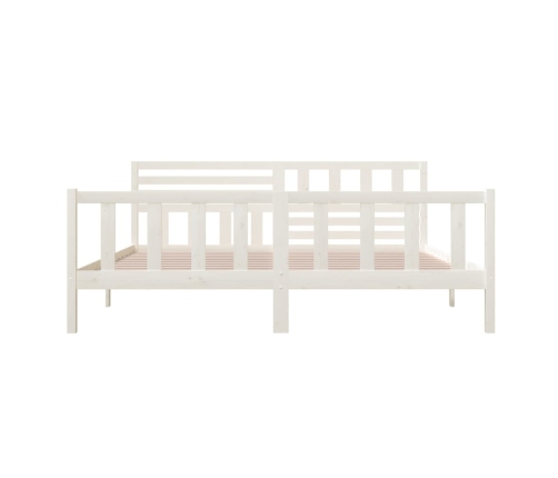 Estructura de cama de madera maciza blanca 200x200 cm