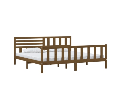 Estructura de cama madera maciza marrón miel 200x200 cm