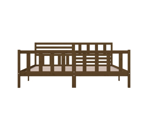 Estructura de cama madera maciza marrón miel 200x200 cm